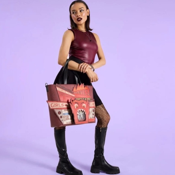 Loungefly Beetlejuice Dantes Inferno Tote Bag with Coin Purse - Picture 5 of 6